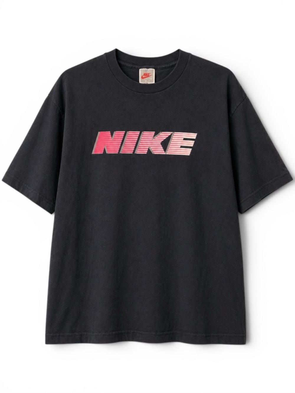 Vintage Nike Grey Tag USA Single Stitch Graphic T Shirt Black Pink Logo XL